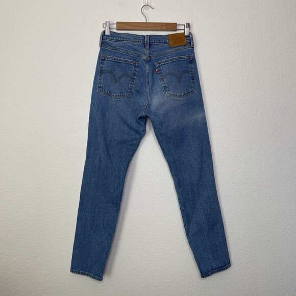 Levis Wedgie Skinny Ankle Jeans 28" Sz 26 Button Fly Mid Rise Distressed Denim - Picture 13 of 13